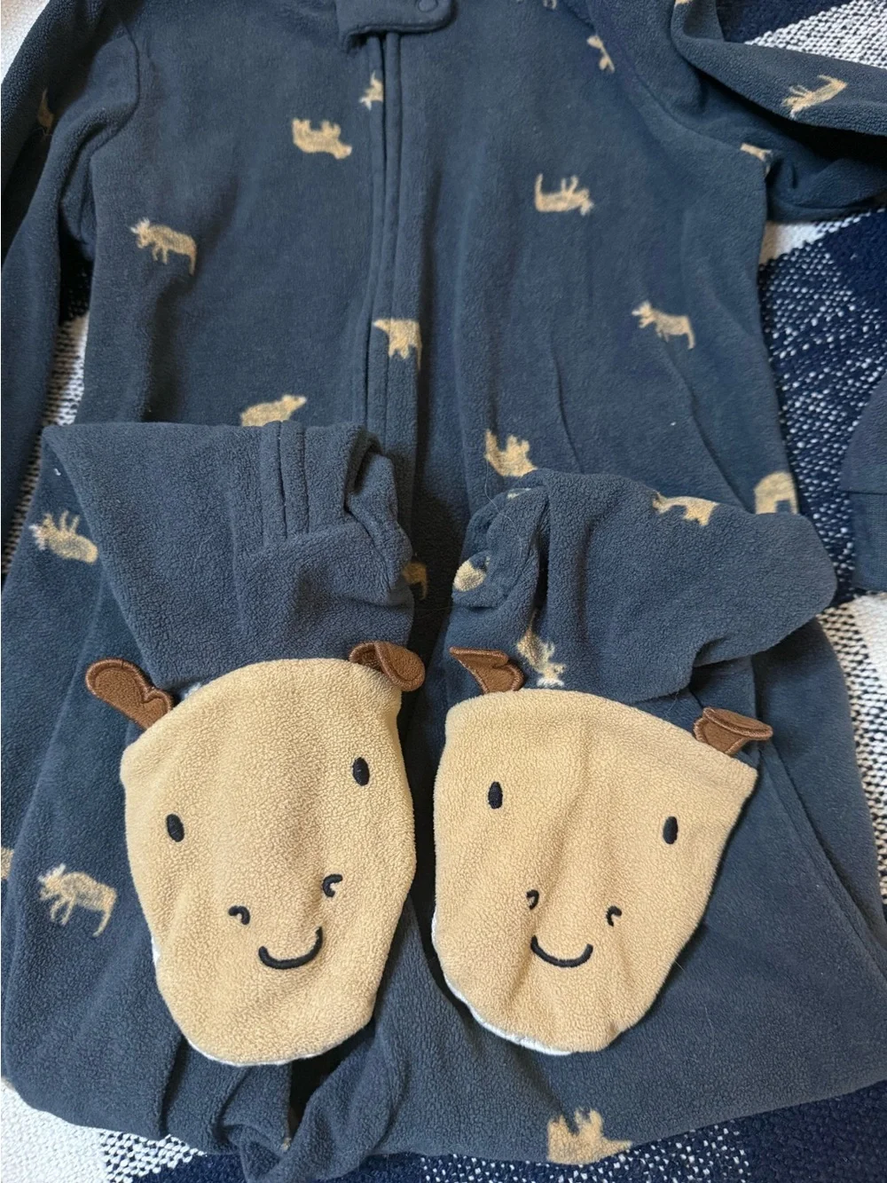 LOT OF 2 Carters Fleece Sleepers Pajamas Toddler Boys 3T